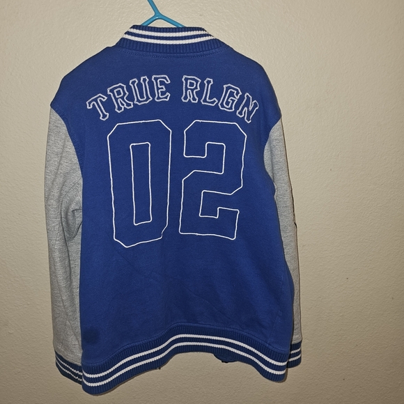 True Religion Blue and Gray Jacket with Red Accents - Picture 2 of 11